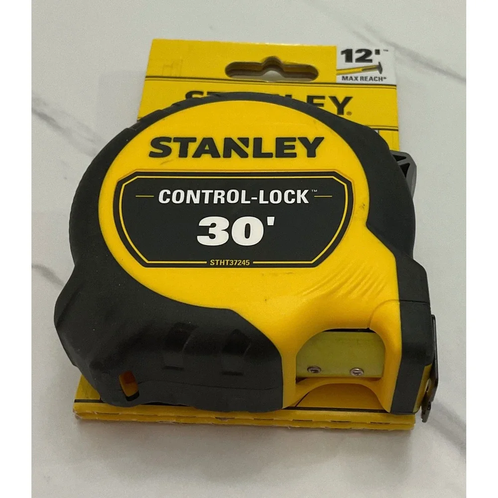 Stanley Control-Lock 30ft Tape Measure Finger Brake 12ft Reach STHT37245 New - Picture 2 of 5